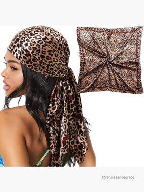 35 Inch Large Satin Hair Scarf for Women Silk Head Wrap Sleeping